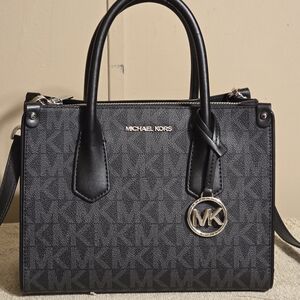 Michael Kors Black Monogram Crossbody Bag